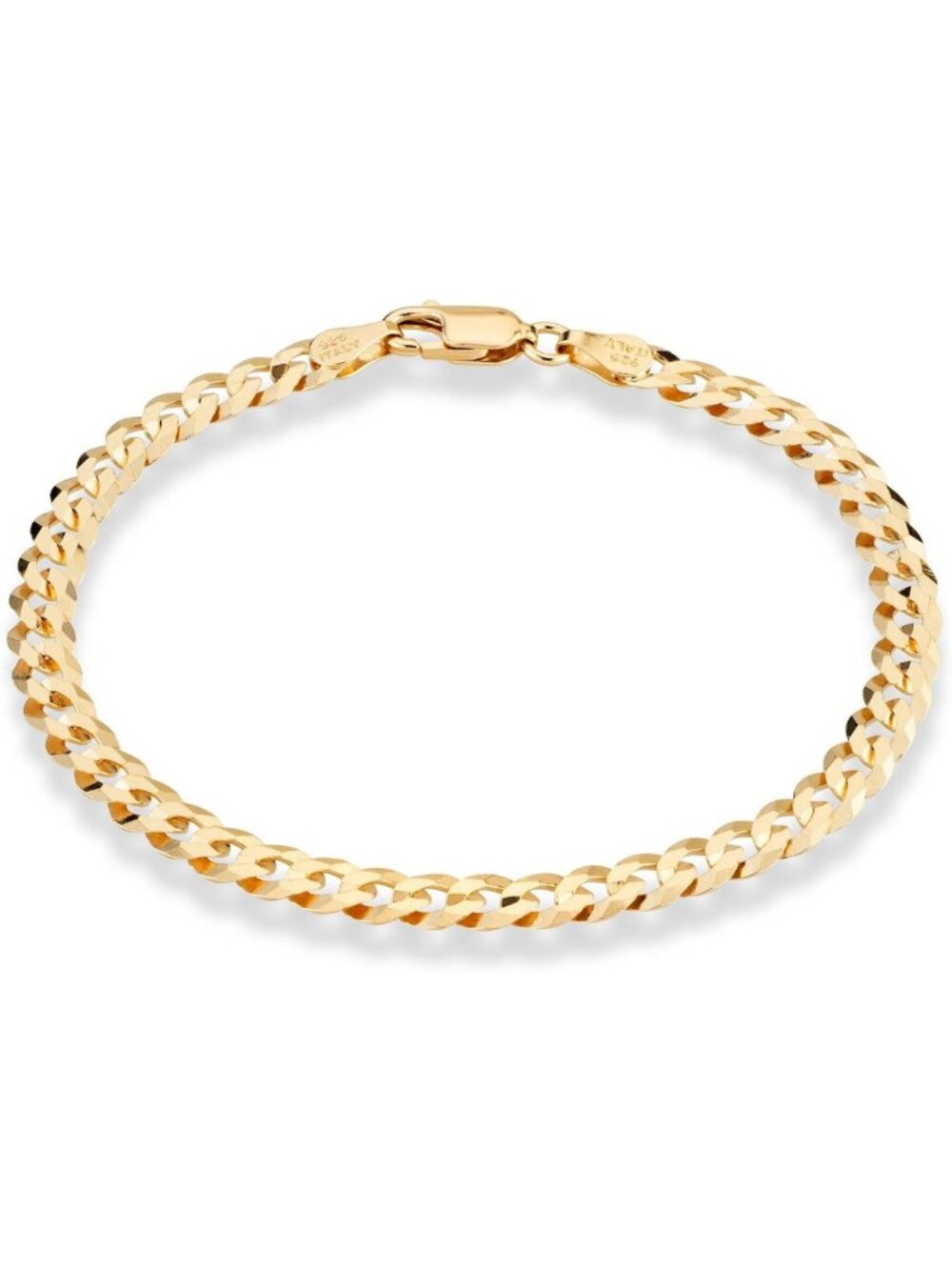 18K Gold Plated 925 Sterling Silver Cuban Link Bracelet - Stylish & Durable